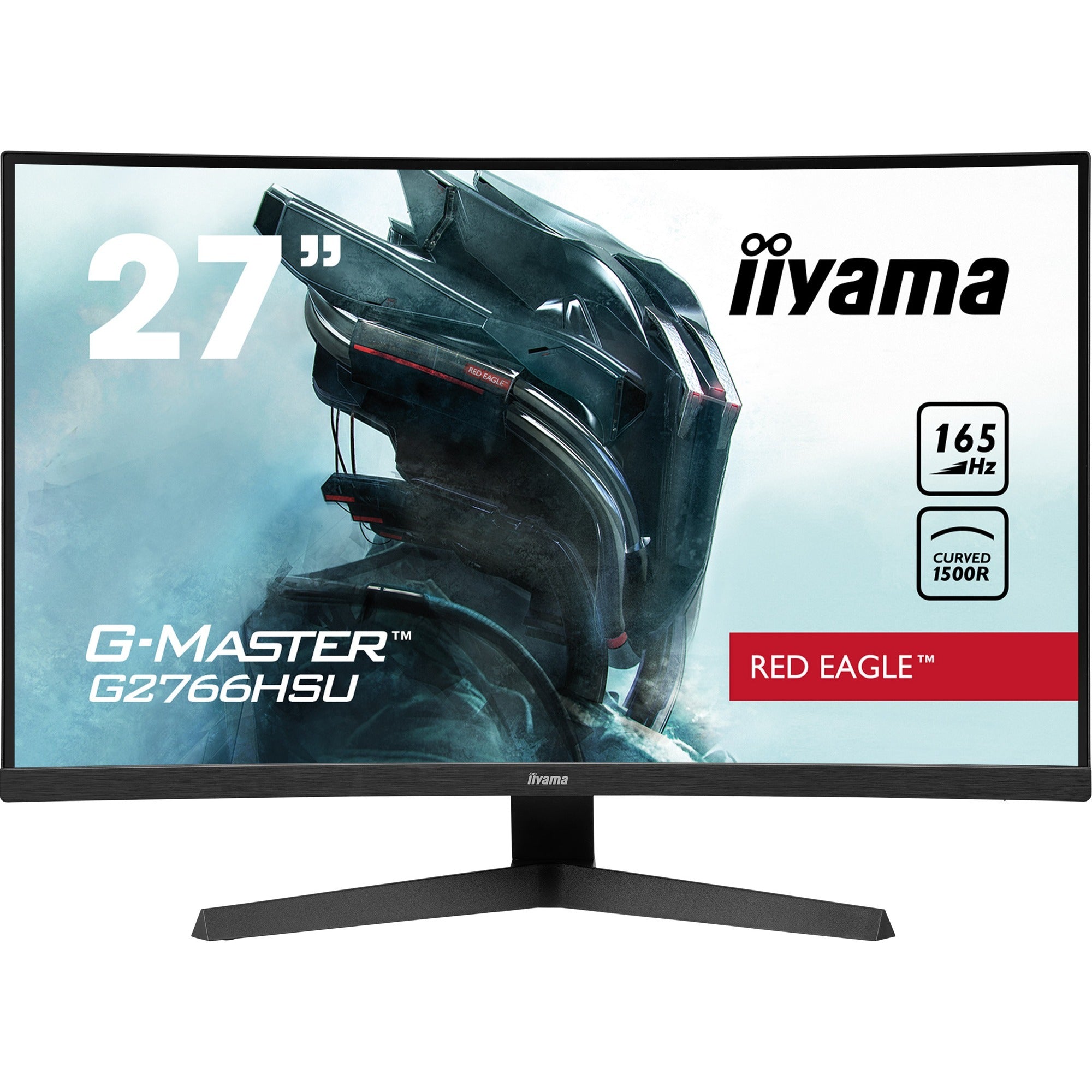 Iiyama g-master red eagle g2766hsu-b1 27 curved gaming monitor (zwart, 2x hdmi, displayport, 2x usb-a, usb-b, 165 hz)