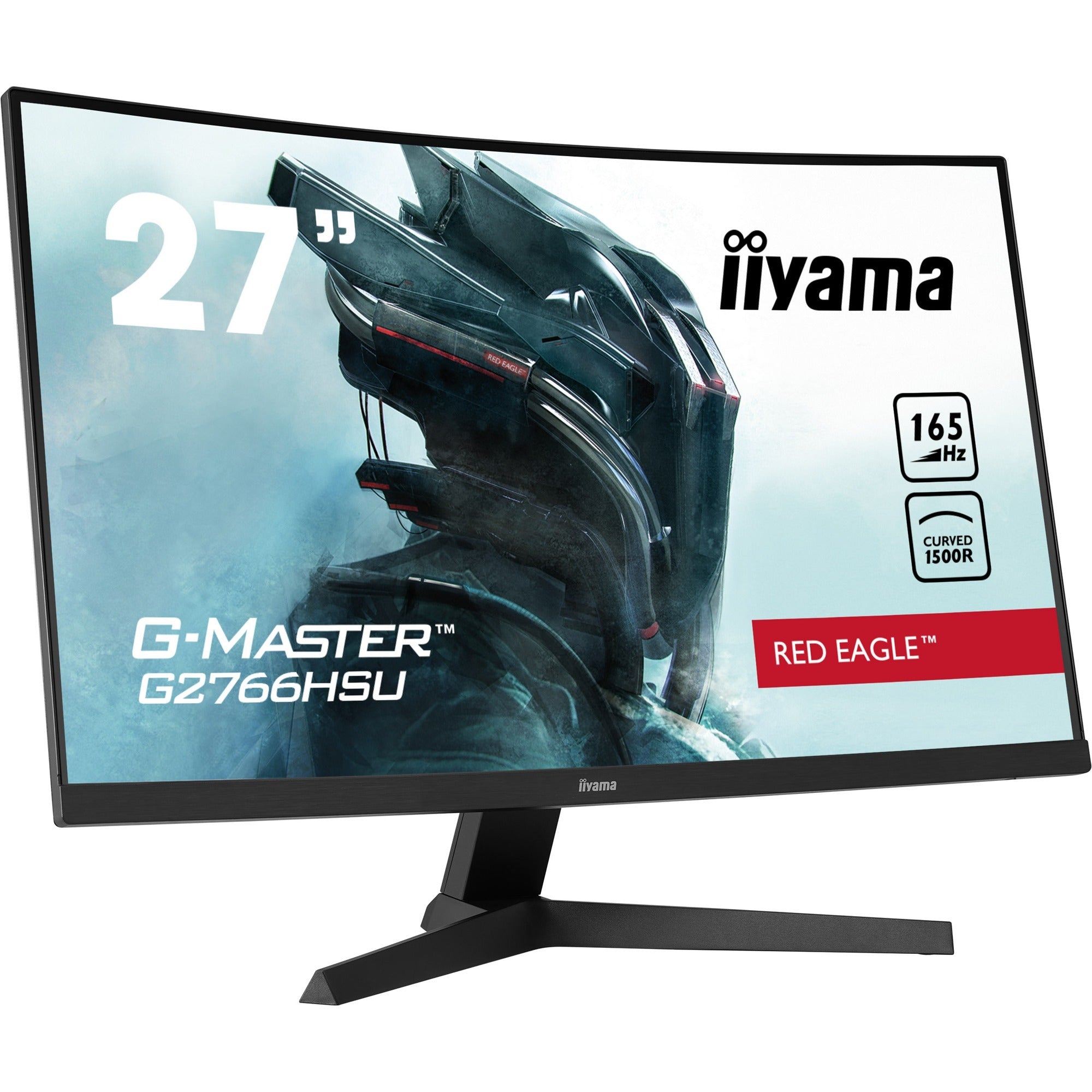 Iiyama g-master red eagle g2766hsu-b1 27 curved gaming monitor (zwart, 2x hdmi, displayport, 2x usb-a, usb-b, 165 hz)