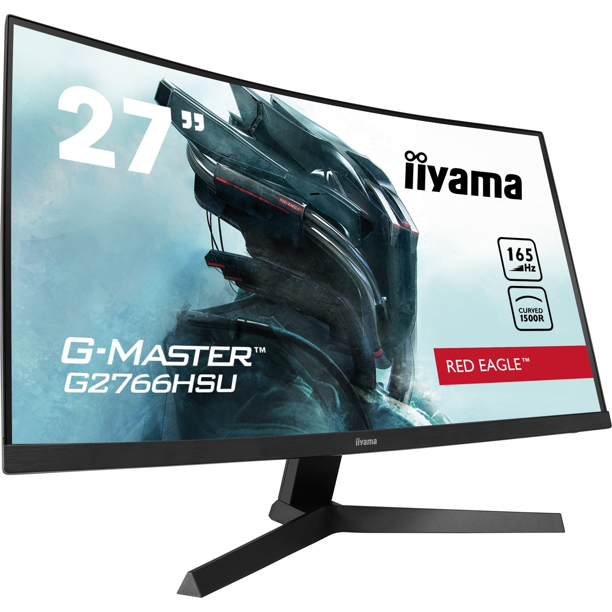 Iiyama g-master red eagle g2766hsu-b1 27 curved gaming monitor (zwart, 2x hdmi, displayport, 2x usb-a, usb-b, 165 hz)