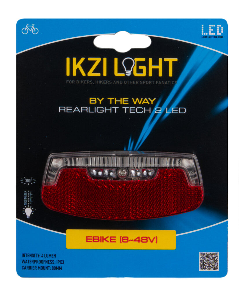 Ikzi taillight 2-LEDs for e-bike 8-48V card