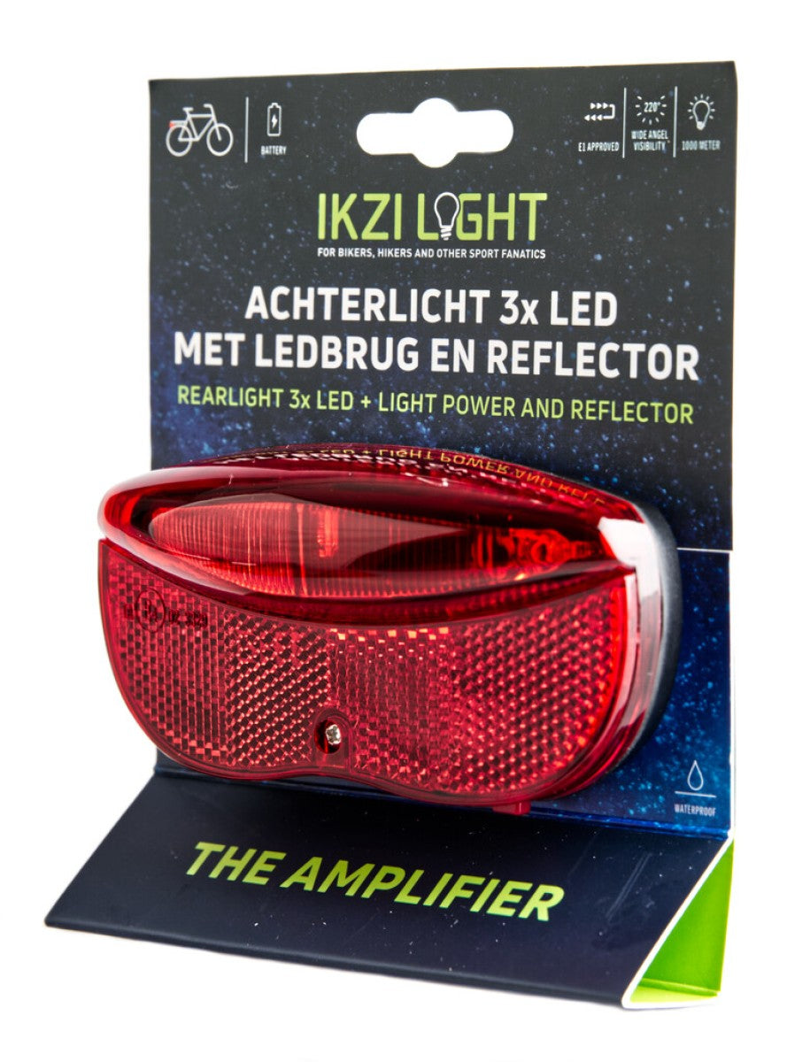 Ikzilight achterlicht batterij uit 3xled 50 mm op kaart