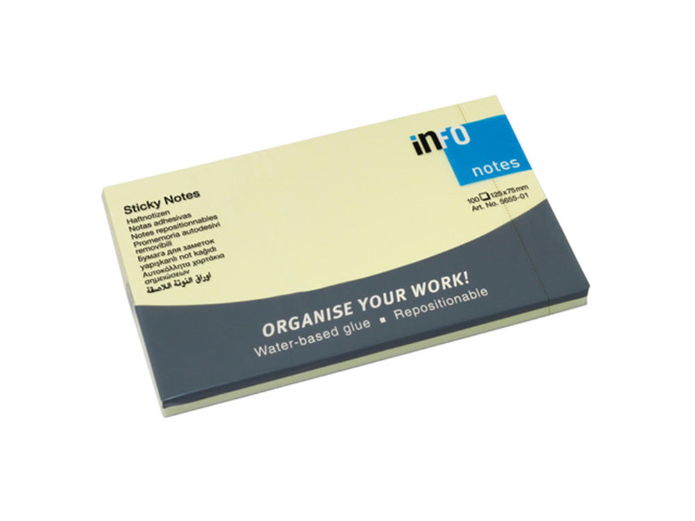Kangaro info notes 125x75mm geel 12 bloks a 100 vel