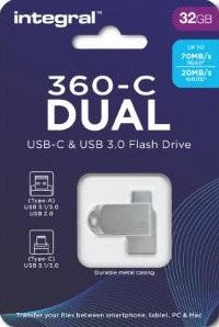 Enzo integral usb stick 32gb metal dual usb-c en usb 3.0 - 9500280