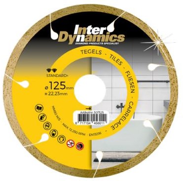 Interdynamics inter dynamics diamantzaag tegel standard+ 125x22,2mm - 307125