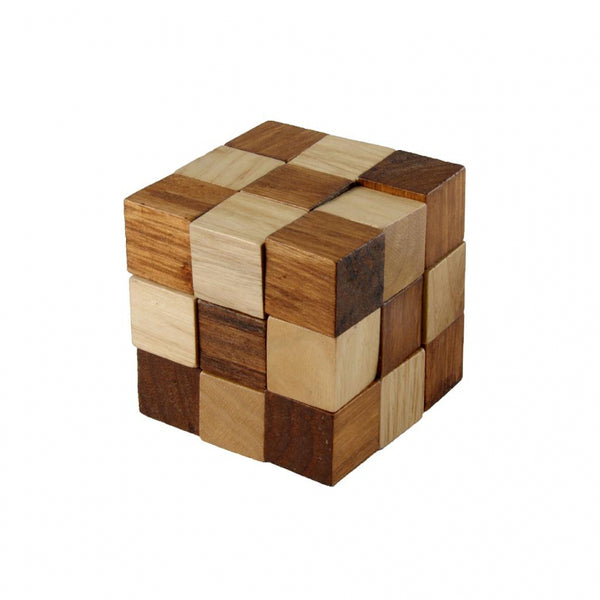 Angeltoys iq puzzel hout - kubus slang