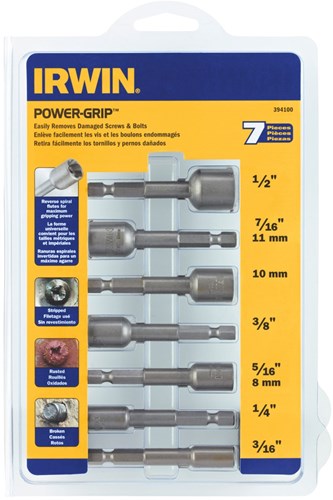 Irwin powergripset: 3 16”-1 2”, 7 stuks - ir394100