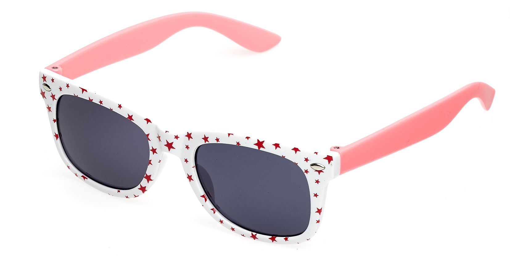 Spectrum zonnebril meisje roze wit met rode ster