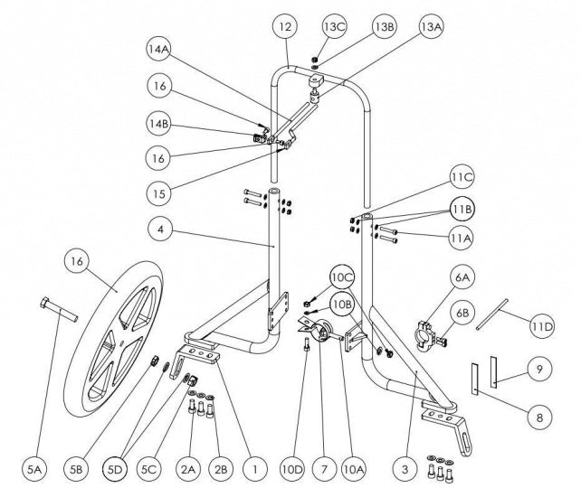 Zijwielen Set Voor Volwassenen Zwart