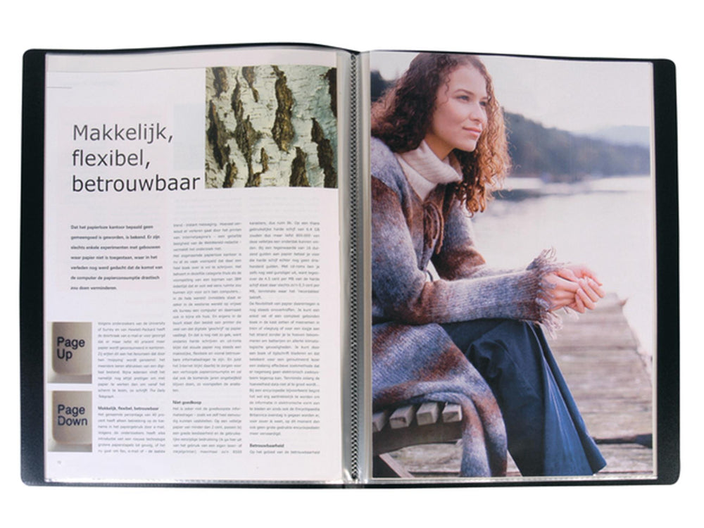 Kangaro showalbum - a4 - pp - 20 insteektassen - zwart - met insteek