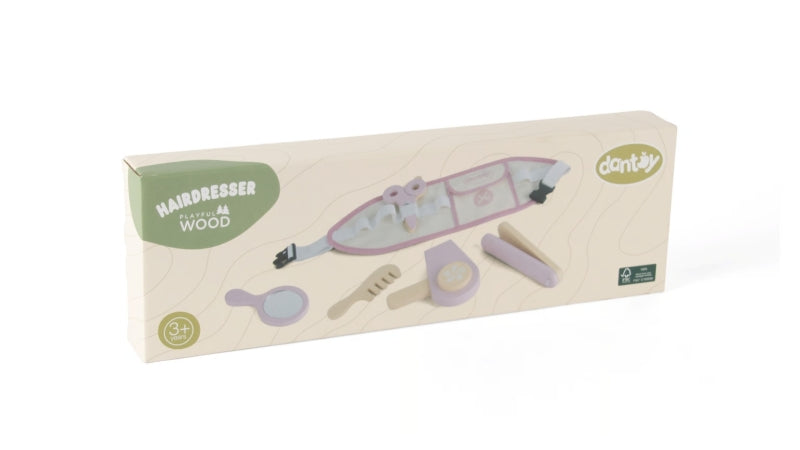 Dantoy kappersgordel met houten kappersbenodigdheden, 6-delig in doos
