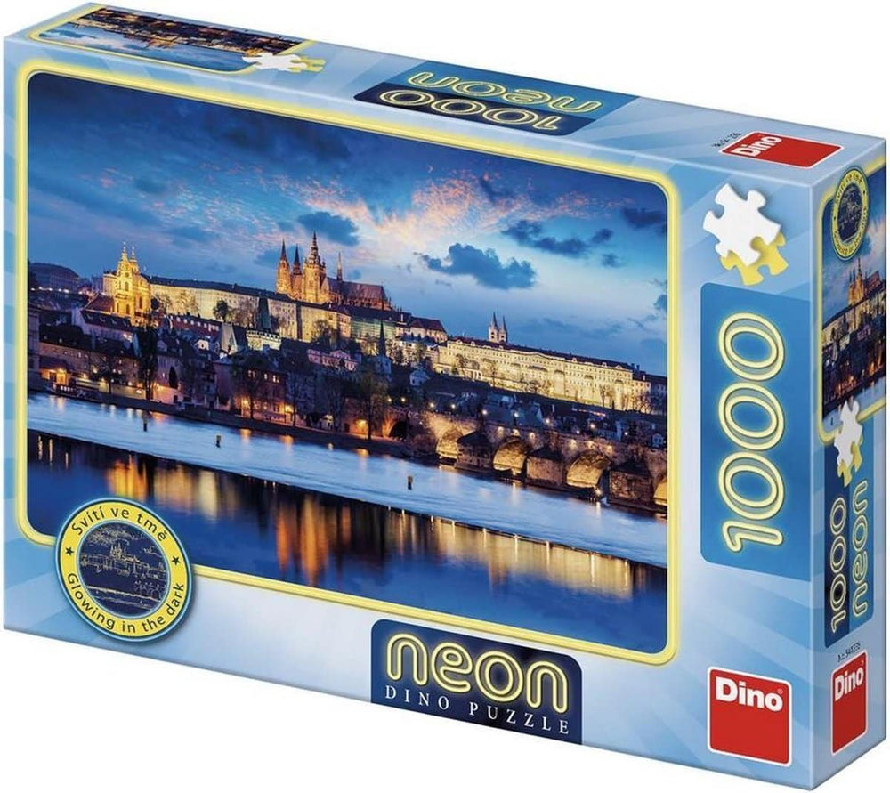 Dinotoys dinopuzzel - glow in the dark kasteel in praag - 1000 stukjes