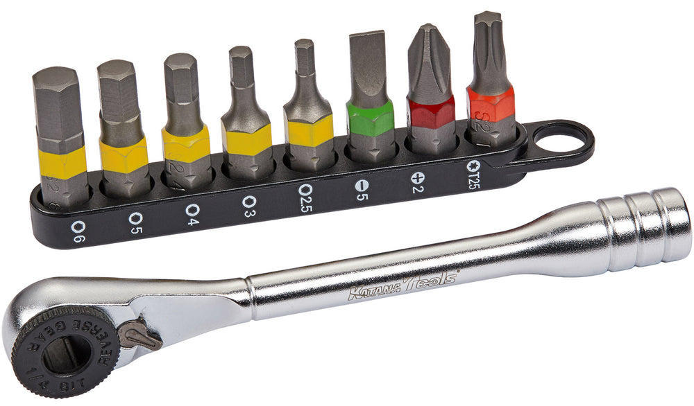 Katana mini ratchet incl. bit set 9-pieces