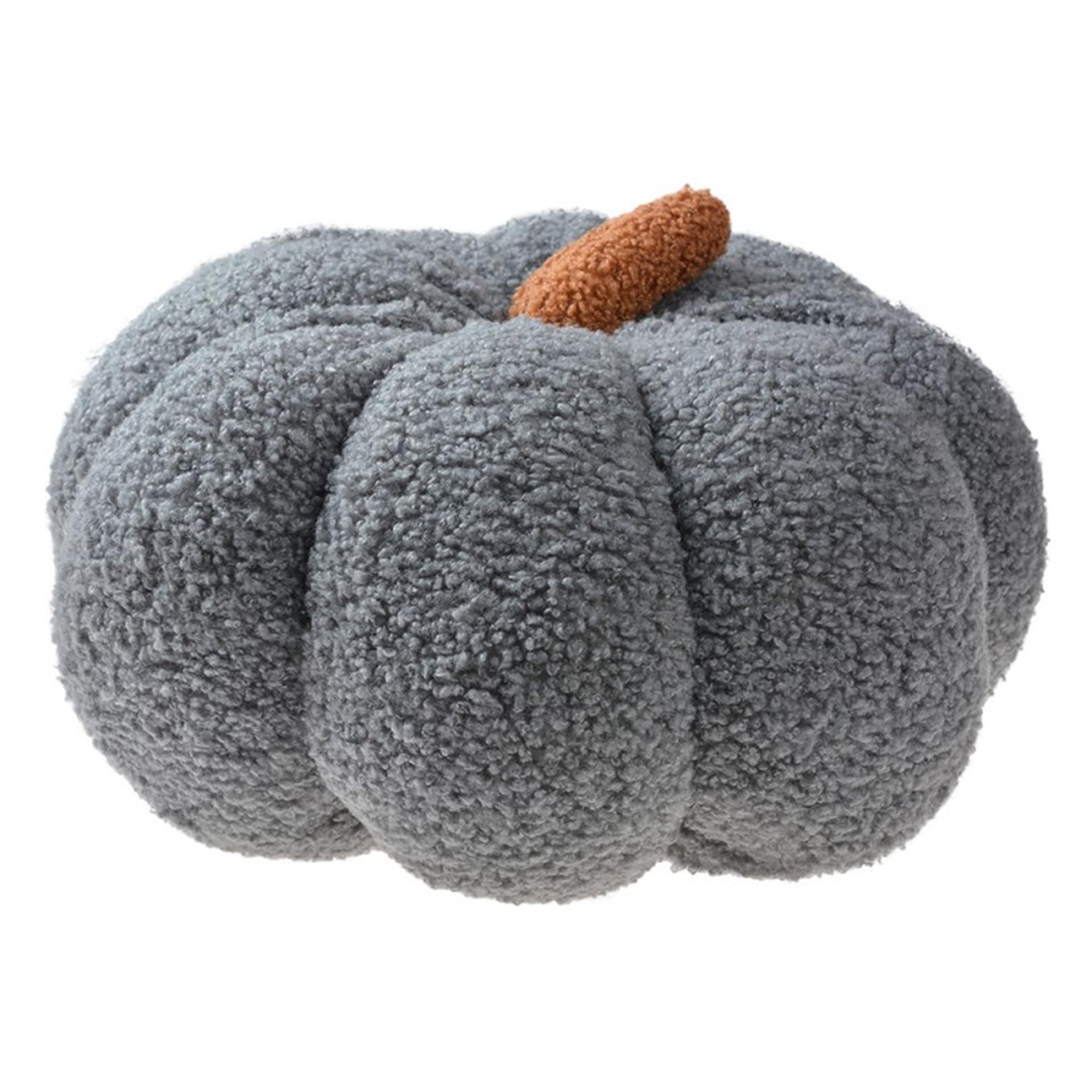 Clayre eef sierkussen pompoen grijs stof ã˜28x18cm