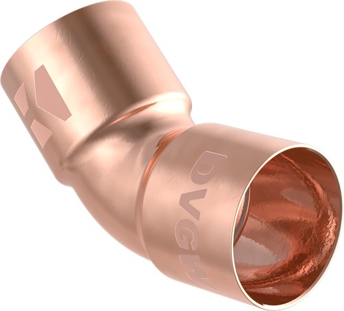 Kirchhoff koperbocht 45°, blank, 28 mm, 2 sockets (5041) - 989115055