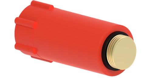Kirchhoff kunststof bouwplug, rood, 1 2 , messing schroefdraad - 989135355