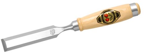 Kirschen steekbeitel | snedeb. 12mm + 2 stalen klemgereedsch. | heft van wit beukenhout ulm vorm | 1 stuk - 1001012 1001012