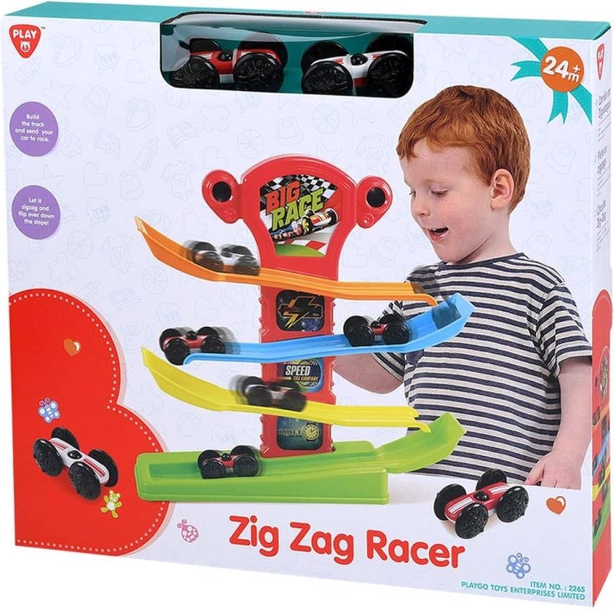 Playgo - zigzag racer autobaan met 2 race auto apos;s