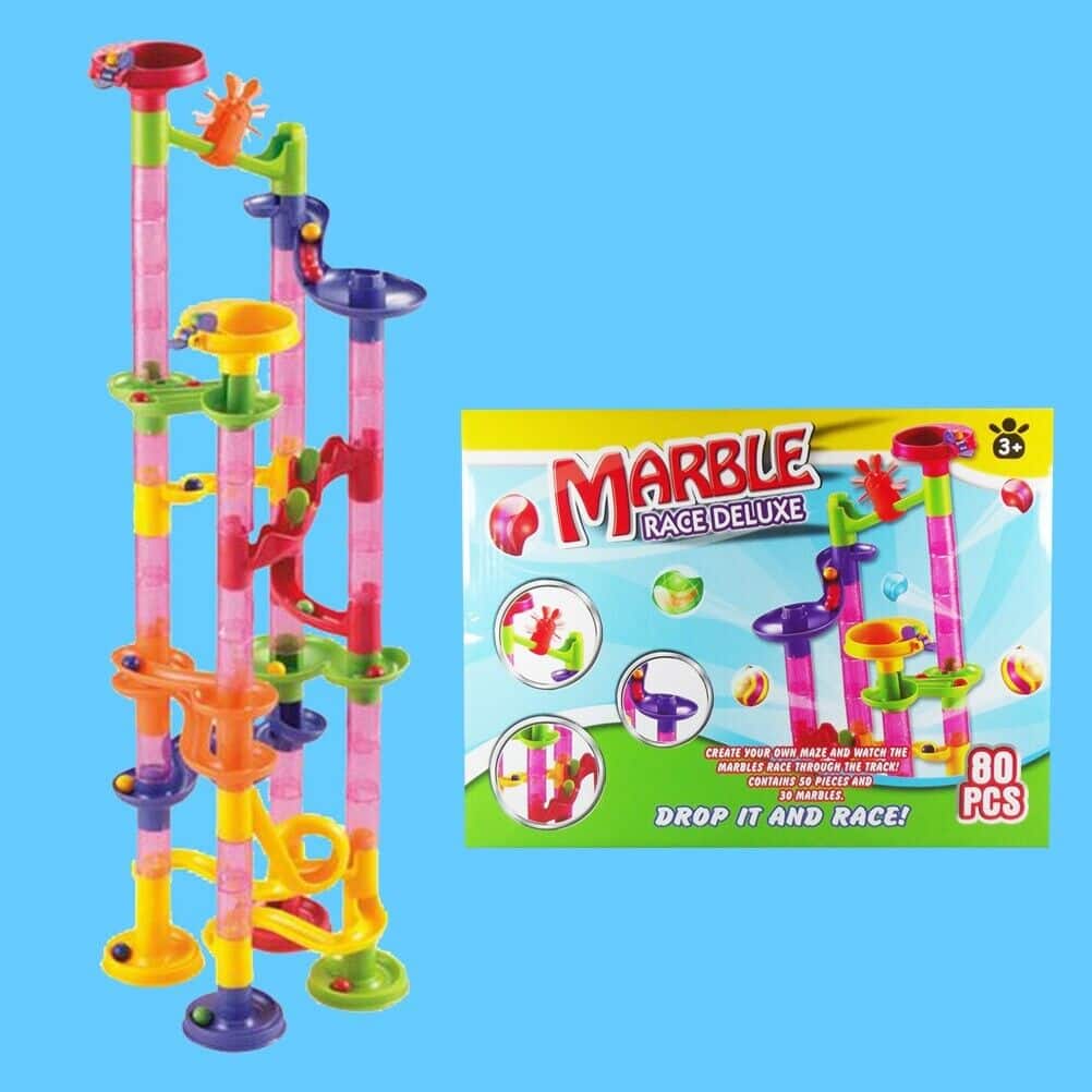 Playgo - knikkerbaan de luxe, 80-delig, inclusief 30 knikkers