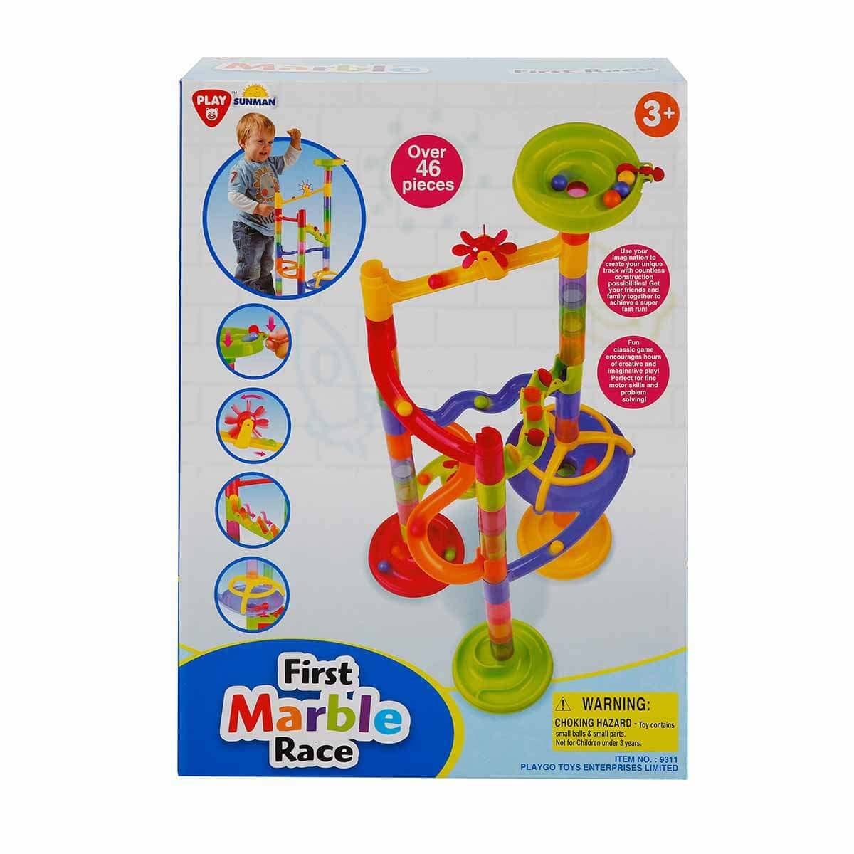 Playgo - knikkerbaan de luxe, +46-delen incl. knikkers