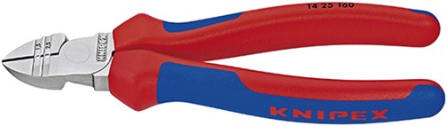 Knipex afstrip-zijsnijtang verchroomd met meer-componentengrepen 160 mm - 1425160