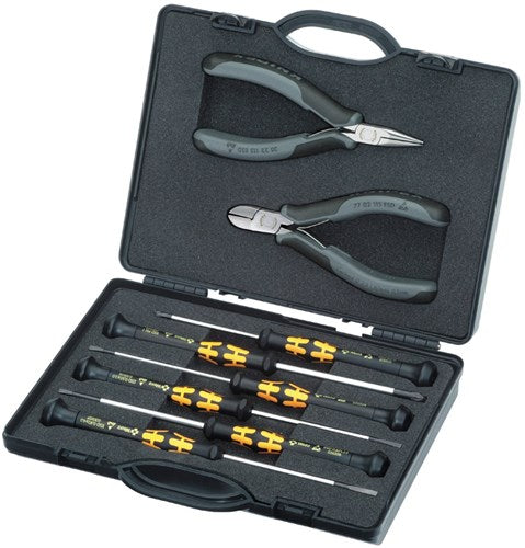 Knipex etui met elektronicatangen voorhet werken aan elektronische componenten - 002018esd