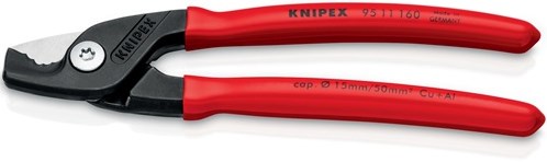Knipex kabelschaar | lengte 160 mm kunststof mantel | 1 stuk - 95 11 160 - 95 11 160