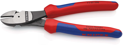 Knipex kracht-zijsnijtang | 200 mm lengte | meer-componentengrepen | zwart geatramenteerd - 74 02 200 sb