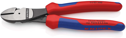 Knipex kracht-zijsnijtang | 200 mm lengte | meer-componentengrepen | zwart geatramenteerd - 74 02 200 sb