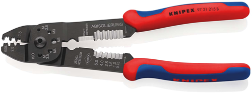Knipex krimptang met meer-componentengrepen | zwart gelakt | lengte 240 mm | zelfbedieningskaart blister - 97 21 215 b sb