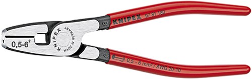 Knipex krimptang voor adereindhulzen met voorinvoering met kunststof bekleed 180 mm - 9781180