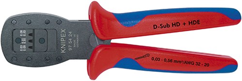 Knipex krimptang voor miniatuurstekkers gebruineerd 190 mm - 975424