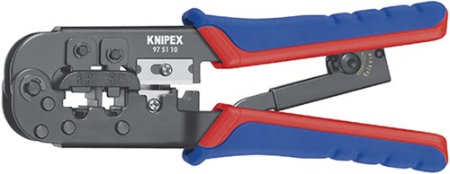 Knipex krimptang voor western-stekkers gebruineerd met meer-componentengrepen 190 mm - 975110