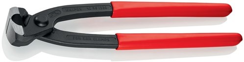 Knipex oorklemmentang | totale lengte 220 mm | hoofd zwart gefosfateerd | kunststofcoating | 1 stuk - 10 98 i220 10 98 i220