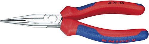 Knipex platspitse tang met zijsnijder verchroomd 140 mm - 2505140