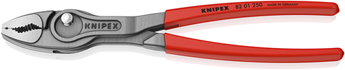 Knipex twingrip voor- en zijsnijtang | antislip kunststof bekleed | grijs geatramenteerd | lengte 250 mm | zelfbedieningskaart blister - 82 01 250 sb