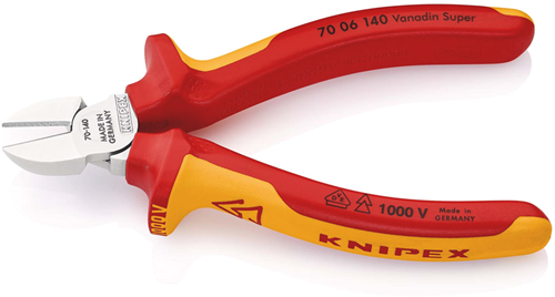 Knipex zijsnijtang | 140 mm lengte | geïsoleerd | meer-componentengrepen | vde-getest | verchroomd - 70 06 140 sb