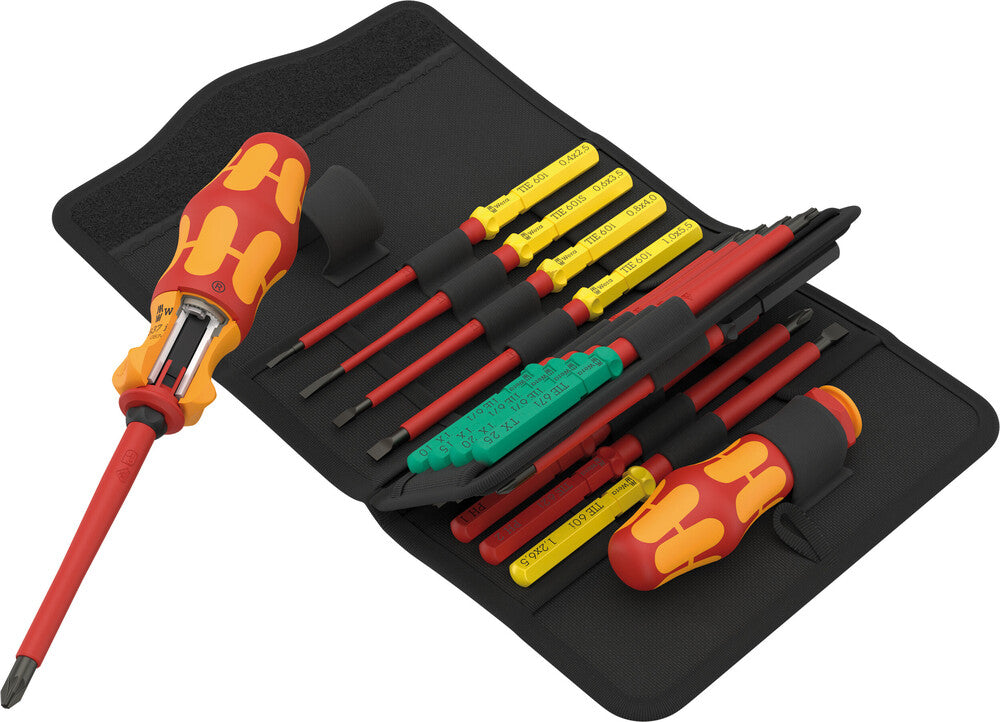 Wera kraftform kompakt vde 17 ra 1 schroevendraaier (rood geel, 17‑delig)