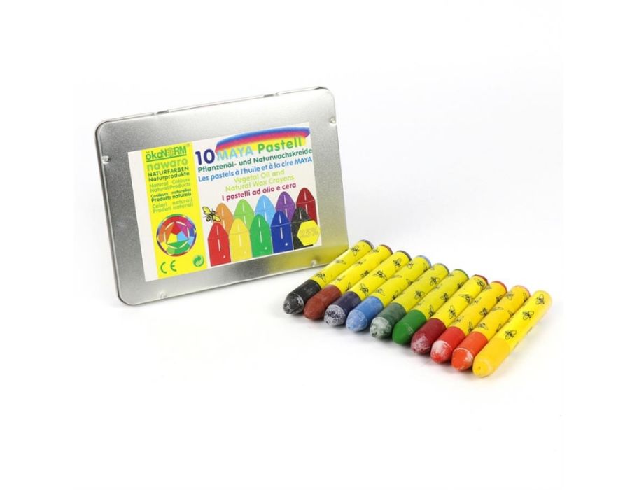 Ökonorm pastel (was) krijtjes - 10st in metalen doosje
