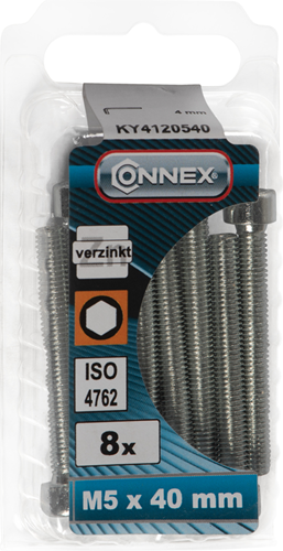 Connex binnenzeskantbout cy m5x40 8st vz - ky4120540
