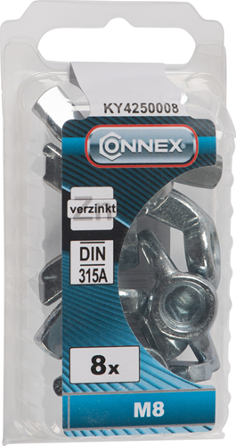 Connex vleugelmoer m8 8st vz - ky4250008
