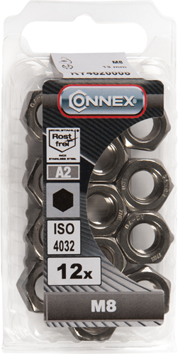 Connex zeskantmoer m8 12st a2 - ky4620008