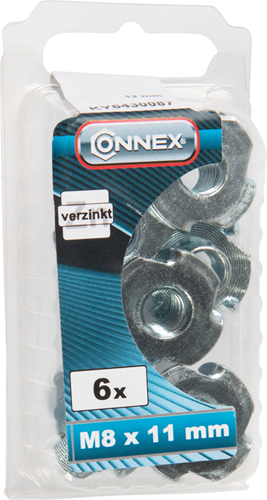Connex inslagmoer met haken m8x11 6st vz - ky6430087