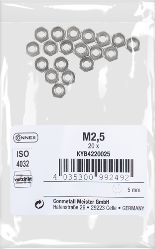 Connex zeskantmoer m2.5 20st vz 934 - kyb4220025