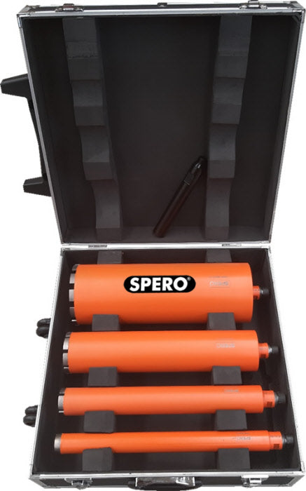 Spero 5 delige r1 2 dunwandige diamantboren set - 4 boren in rolkoffer ø 35, 51, 81, 131mm - spdcs131