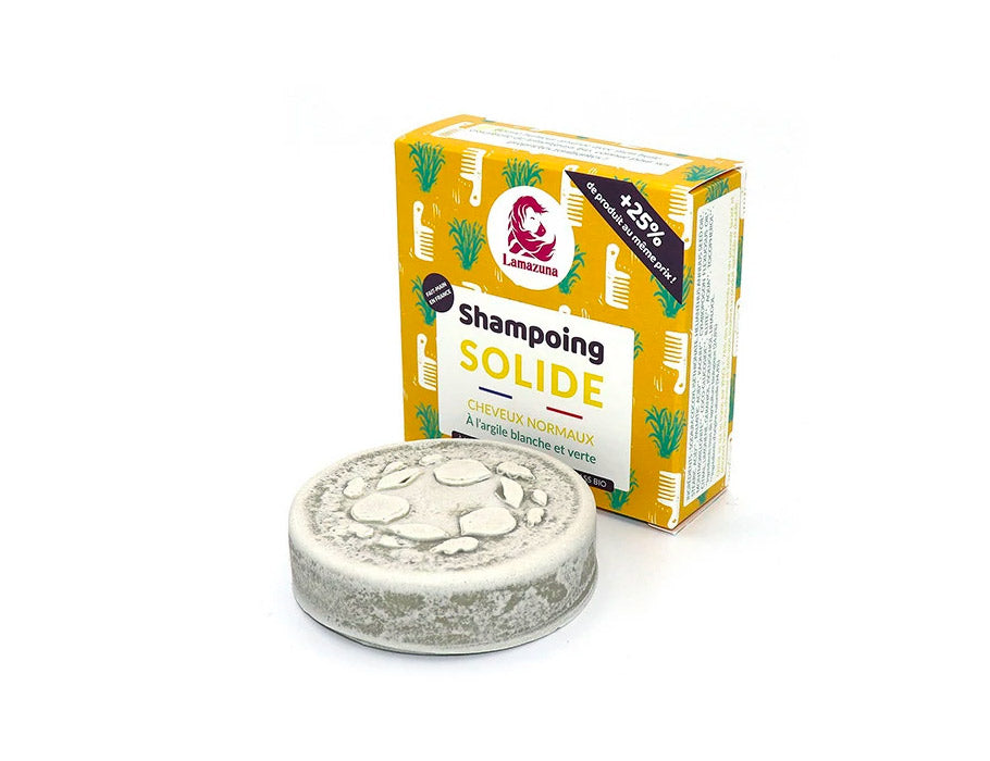 Lamazuna shampoo blok - normaal haar - kaoliën groene klei