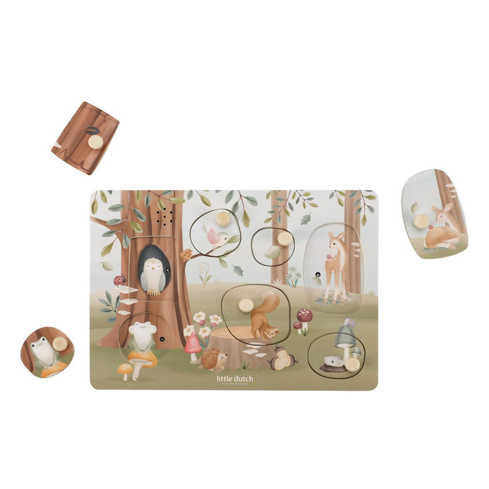 Little dutch geluidenpuzzel hout - forest friends fsc
