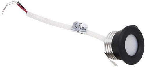 Enzo led mini inbouwspot 1,5w 2700k 37mm 60gr rond vast zwart - led4631