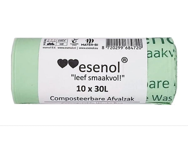 Esenol composteerbare afvalzakken 30 liter - 1 rol van10st