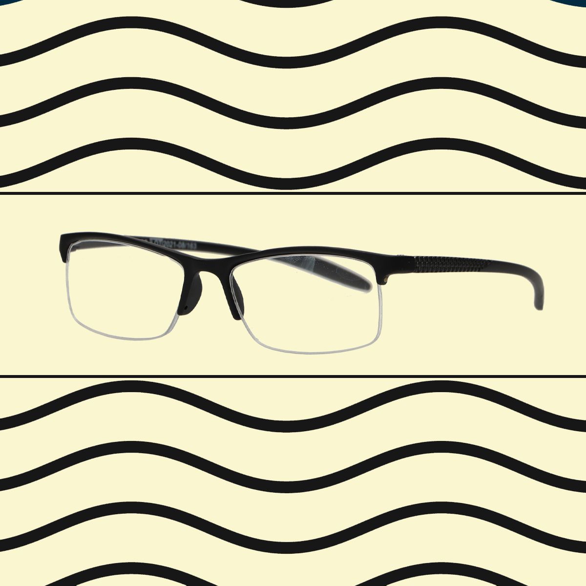 Spectrum leesbril zwart rechthoekig half randloos 1.50