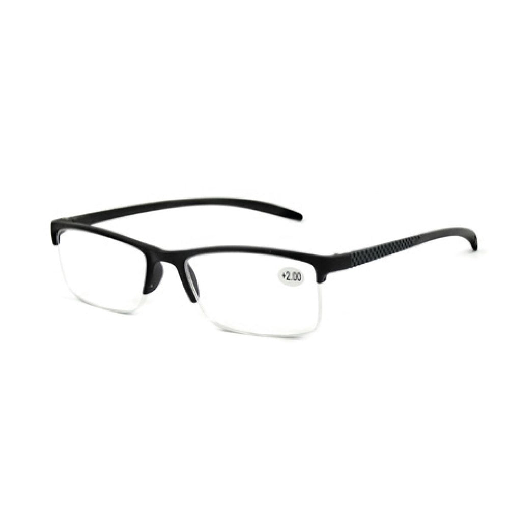 Spectrum leesbril zwart rechthoekig half randloos 1.50